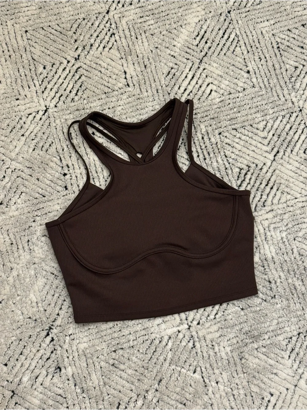 Alo Yoga Airbrush Better Together Layered Bra Brown